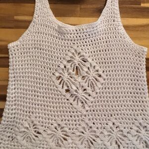White Crocheted Tank Top Size Small